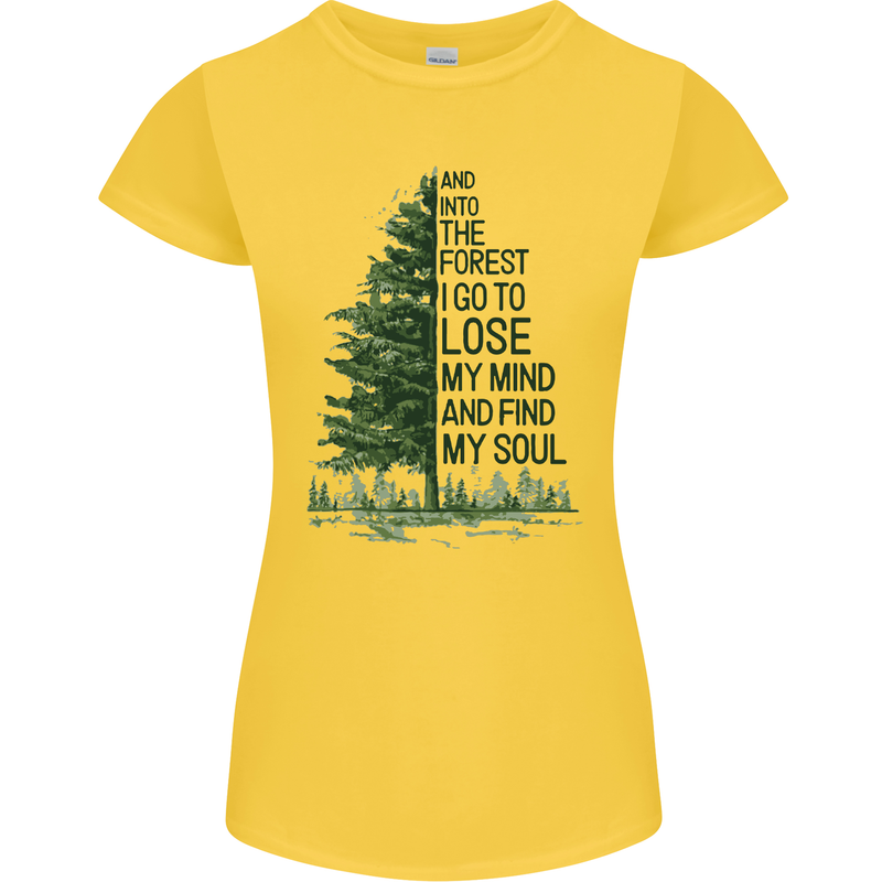 Into the Forest Outdoors Trekking Hiking Womens Petite Cut T-Shirt Yellow