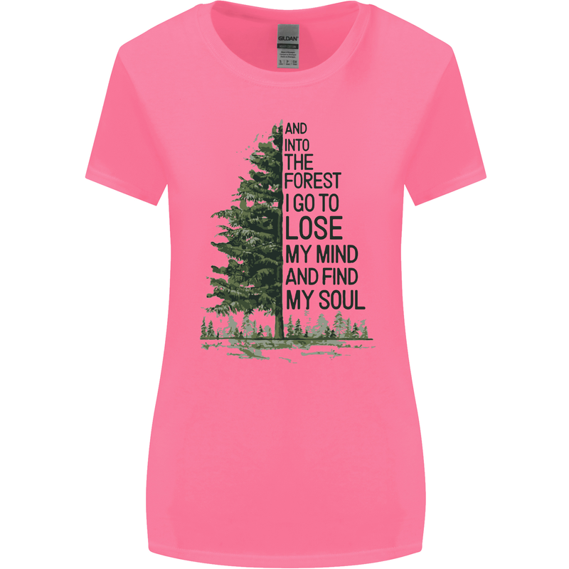 Into the Forest Outdoors Trekking Hiking Womens Wider Cut T-Shirt Azalea