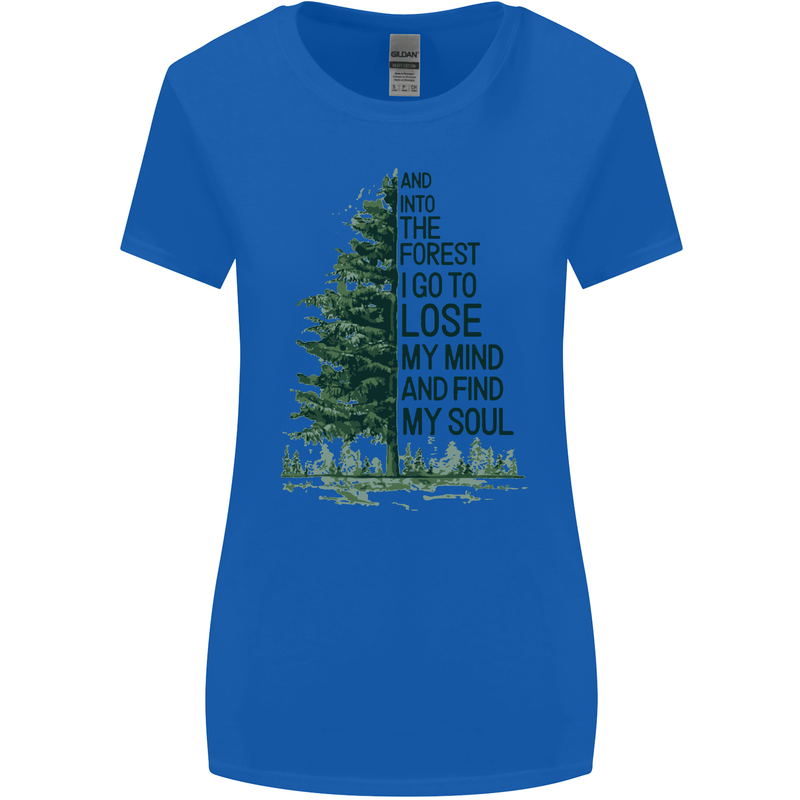 Into the Forest Outdoors Trekking Hiking Womens Wider Cut T-Shirt Royal Blue