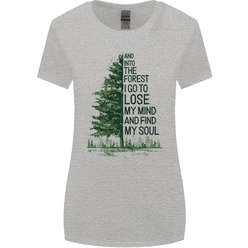 Into the Forest Outdoors Trekking Hiking Womens Wider Cut T-Shirt Sports Grey