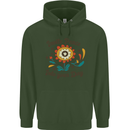 Invite Peace Day Hippy Flower Power Funny Childrens Kids Hoodie Forest Green
