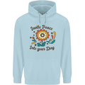 Invite Peace Day Hippy Flower Power Funny Childrens Kids Hoodie Light Blue