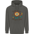 Invite Peace Day Hippy Flower Power Funny Childrens Kids Hoodie Storm Grey