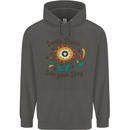 Invite Peace Day Hippy Flower Power Funny Childrens Kids Hoodie Storm Grey