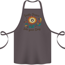 Invite Peace Day Hippy Flower Power Funny Cotton Apron 100% Organic Dark Grey