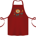 Invite Peace Day Hippy Flower Power Funny Cotton Apron 100% Organic Maroon