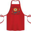 Invite Peace Day Hippy Flower Power Funny Cotton Apron 100% Organic Red