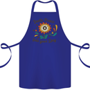 Invite Peace Day Hippy Flower Power Funny Cotton Apron 100% Organic Royal Blue