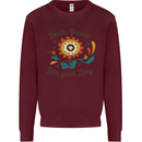 Invite Peace Day Hippy Flower Power Funny Kids Sweatshirt Jumper Maroon