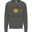 Invite Peace Day Hippy Flower Power Funny Kids Sweatshirt Jumper Storm Grey