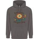 Invite Peace Day Hippy Flower Power Funny Mens 80% Cotton Hoodie Charcoal