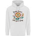 Invite Peace Day Hippy Flower Power Funny Mens 80% Cotton Hoodie White
