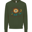Invite Peace Day Hippy Flower Power Funny Mens Sweatshirt Jumper Forest Green