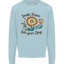 Invite Peace Day Hippy Flower Power Funny Mens Sweatshirt Jumper Light Blue