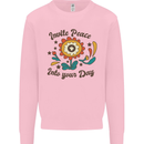 Invite Peace Day Hippy Flower Power Funny Mens Sweatshirt Jumper Light Pink