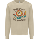 Invite Peace Day Hippy Flower Power Funny Mens Sweatshirt Jumper Sand