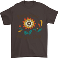 Invite Peace Day Hippy Flower Power Funny Mens T-Shirt Cotton Gildan Dark Chocolate