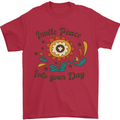 Invite Peace Day Hippy Flower Power Funny Mens T-Shirt Cotton Gildan Red