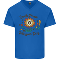 Invite Peace Day Hippy Flower Power Funny Mens V-Neck Cotton T-Shirt Royal Blue
