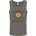 Invite Peace Day Hippy Flower Power Funny Mens Vest Tank Top Charcoal