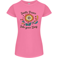 Invite Peace Day Hippy Flower Power Funny Womens Petite Cut T-Shirt Azalea