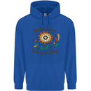 Invite Peace Into Your Day Hippy Love 60's Childrens Kids Hoodie Royal Blue
