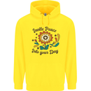 Invite Peace Into Your Day Hippy Love 60's Childrens Kids Hoodie Yellow