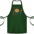 Invite Peace Into Your Day Hippy Love 60's Cotton Apron 100% Organic Forest Green