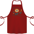 Invite Peace Into Your Day Hippy Love 60's Cotton Apron 100% Organic Maroon