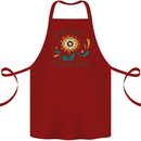 Invite Peace Into Your Day Hippy Love 60's Cotton Apron 100% Organic Maroon