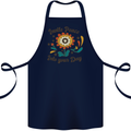 Invite Peace Into Your Day Hippy Love 60's Cotton Apron 100% Organic Navy Blue