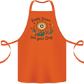 Invite Peace Into Your Day Hippy Love 60's Cotton Apron 100% Organic Orange