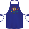 Invite Peace Into Your Day Hippy Love 60's Cotton Apron 100% Organic Royal Blue