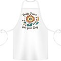 Invite Peace Into Your Day Hippy Love 60's Cotton Apron 100% Organic White
