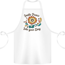 Invite Peace Into Your Day Hippy Love 60's Cotton Apron 100% Organic White