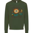Invite Peace Into Your Day Hippy Love 60's Kids Sweatshirt Jumper Forest Green