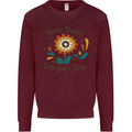 Invite Peace Into Your Day Hippy Love 60's Kids Sweatshirt Jumper Maroon