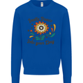 Invite Peace Into Your Day Hippy Love 60's Kids Sweatshirt Jumper Royal Blue