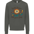 Invite Peace Into Your Day Hippy Love 60's Kids Sweatshirt Jumper Storm Grey