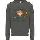 Invite Peace Into Your Day Hippy Love 60's Kids Sweatshirt Jumper Storm Grey