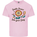 Invite Peace Into Your Day Hippy Love 60's Kids T-Shirt Childrens Light Pink