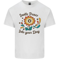 Invite Peace Into Your Day Hippy Love 60's Kids T-Shirt Childrens White