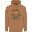 Invite Peace Into Your Day Hippy Love 60's Mens 80% Cotton Hoodie Caramel Latte