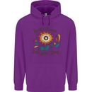 Invite Peace Into Your Day Hippy Love 60's Mens 80% Cotton Hoodie Purple