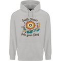 Invite Peace Into Your Day Hippy Love 60's Mens 80% Cotton Hoodie Sports Grey