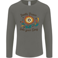 Invite Peace Into Your Day Hippy Love 60's Mens Long Sleeve T-Shirt Charcoal