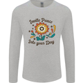 Invite Peace Into Your Day Hippy Love 60's Mens Long Sleeve T-Shirt Sports Grey