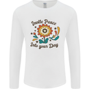 Invite Peace Into Your Day Hippy Love 60's Mens Long Sleeve T-Shirt White