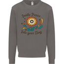 Invite Peace Into Your Day Hippy Love 60's Mens Sweatshirt Jumper Charcoal
