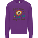 Invite Peace Into Your Day Hippy Love 60's Mens Sweatshirt Jumper Purple